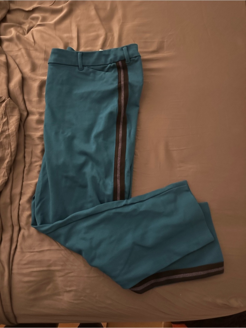 Women's Teal Side-Stripe Trousers
